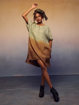 Ombre Block Dress Green Cocoa