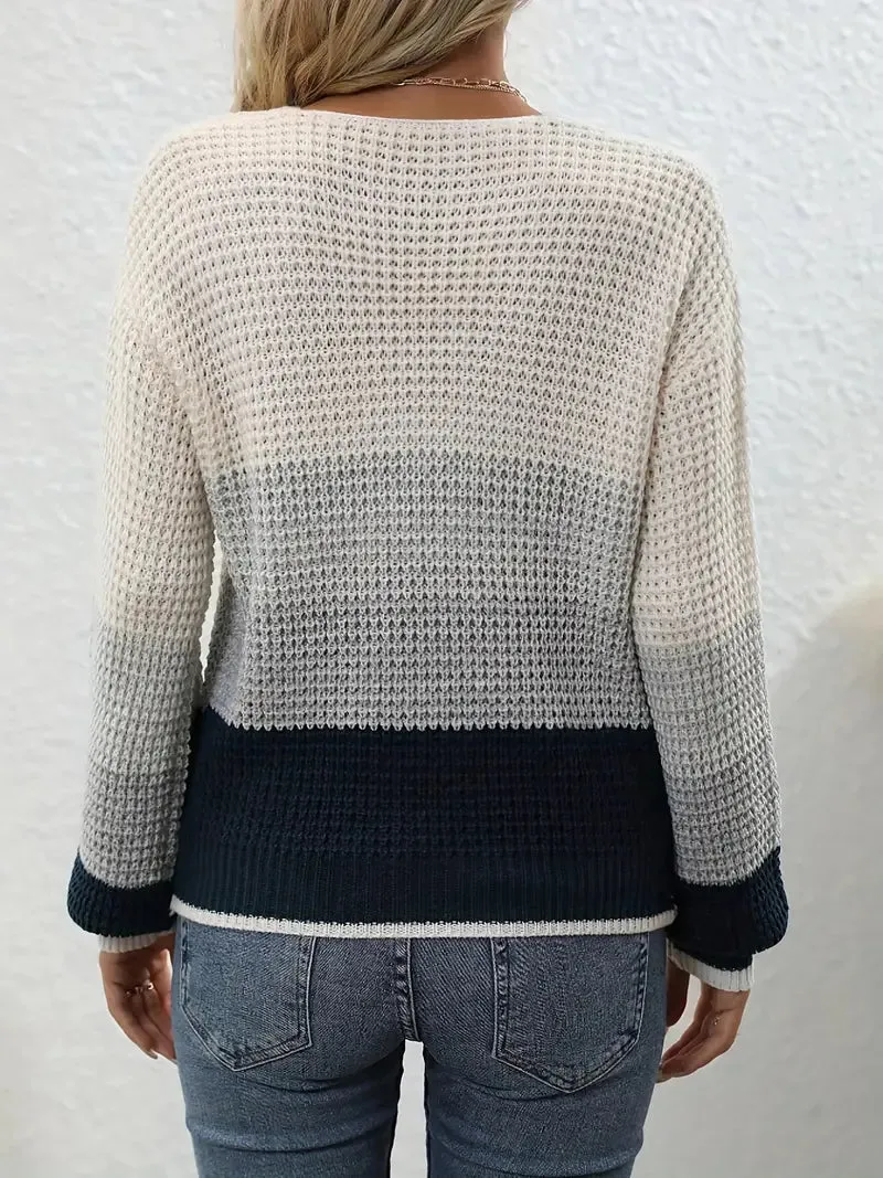 Ombre Color Block Pull Over