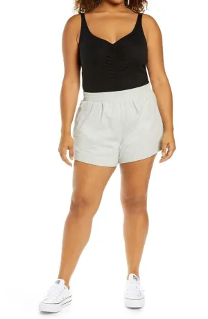 Open Edit Women's Plus Size Center Ruched Bodysuit