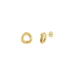 Open Love Knot Stud Earrings on Post Back