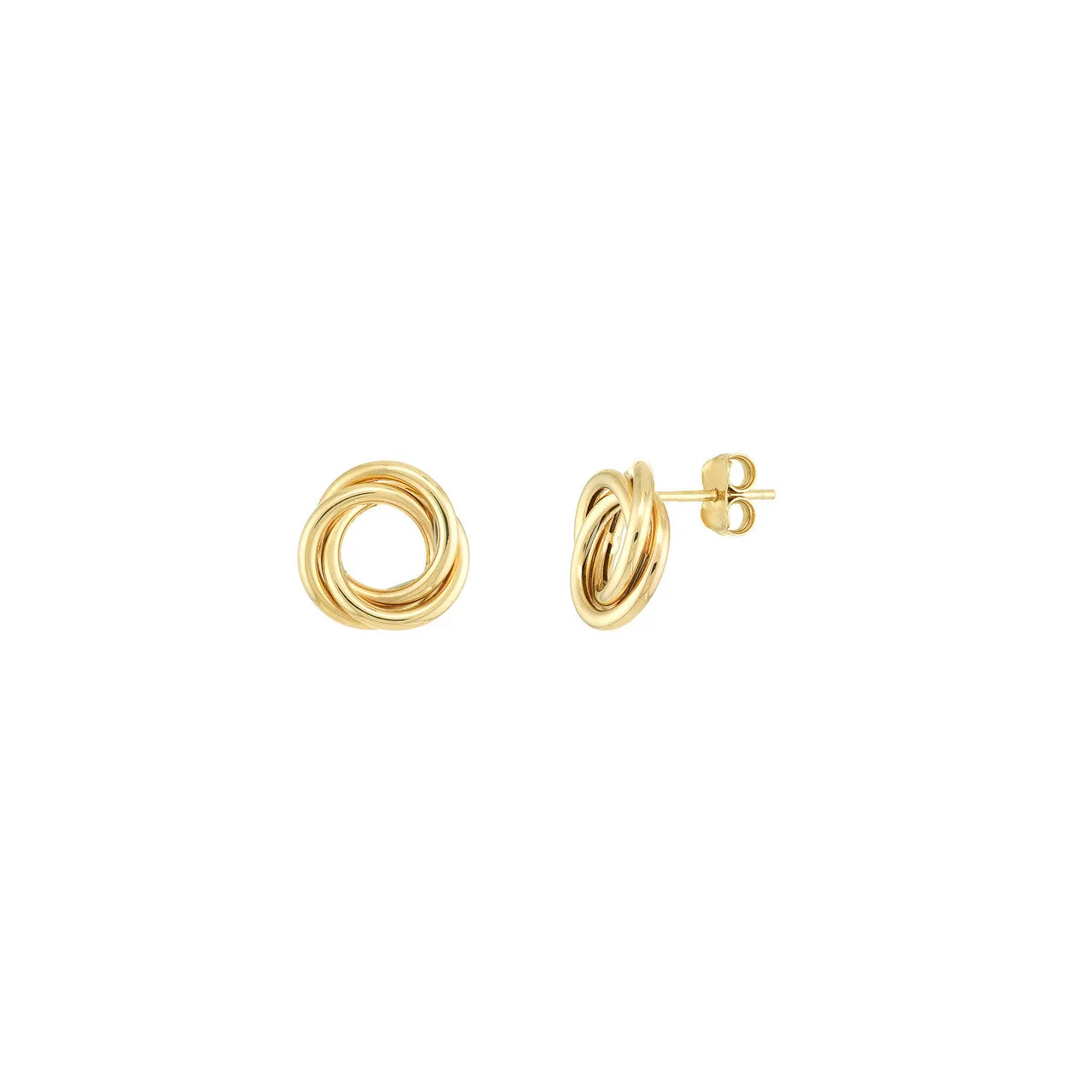 Open Love Knot Stud Earrings on Post Back