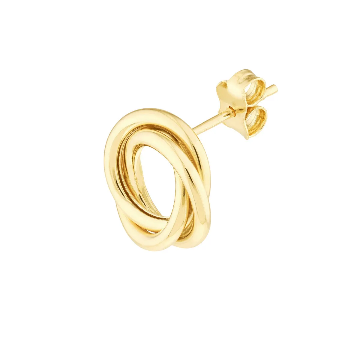 Open Love Knot Stud Earrings on Post Back