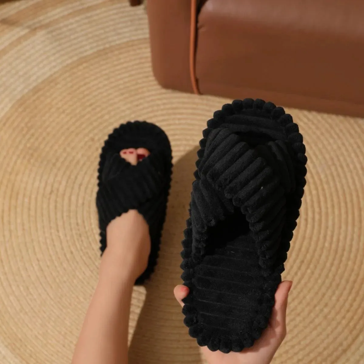 Open Toe Flats Slippers