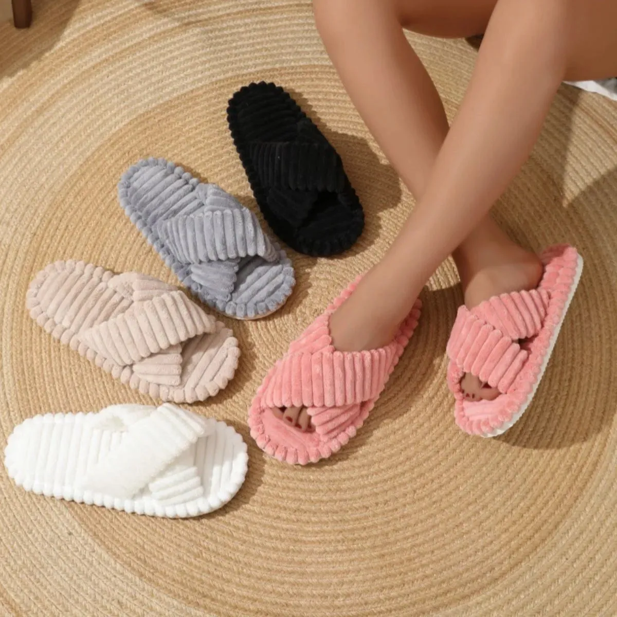 Open Toe Flats Slippers