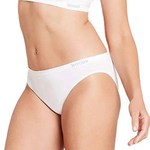 Pack of 2 - Boody Women's Hipster Bikini - Bamboo Viscose - White - X-Small