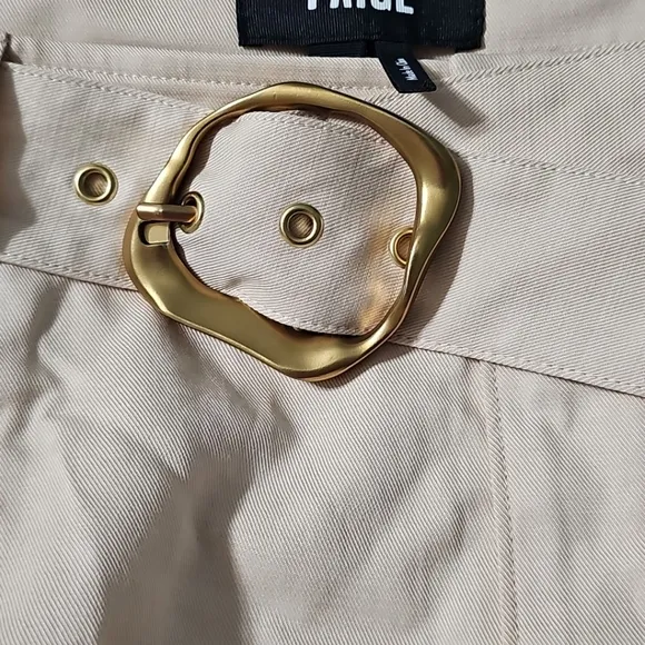 Paige Shorts Neva Belted‎ High Rise In Ecru (Beige) Women's 12 NWT $209 BB2