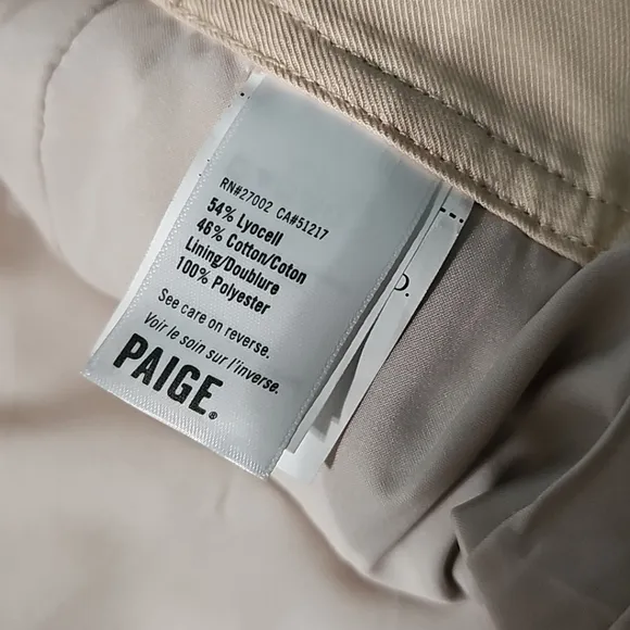 Paige Shorts Neva Belted‎ High Rise In Ecru (Beige) Women's 12 NWT $209 BB2