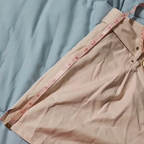 Paige Shorts Neva Belted‎ High Rise In Ecru (Beige) Women's 12 NWT $209 BB2