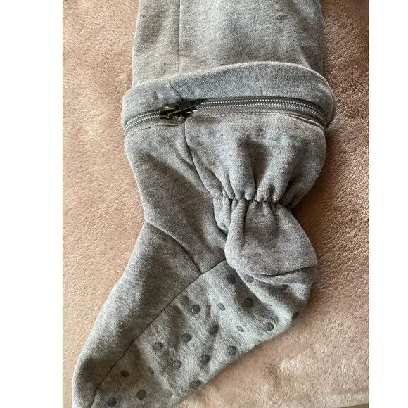 Pajamagram Hoodie Footie Varsity hooded Gray Onesie Pajama Small - NWOT