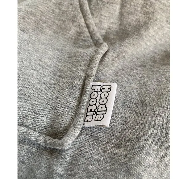 Pajamagram Hoodie Footie Varsity hooded Gray Onesie Pajama Small - NWOT