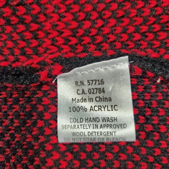 Papillon Women's XL Cardigan Sweater Fly Away Jacket Buffalo Plaid Red Black NWT