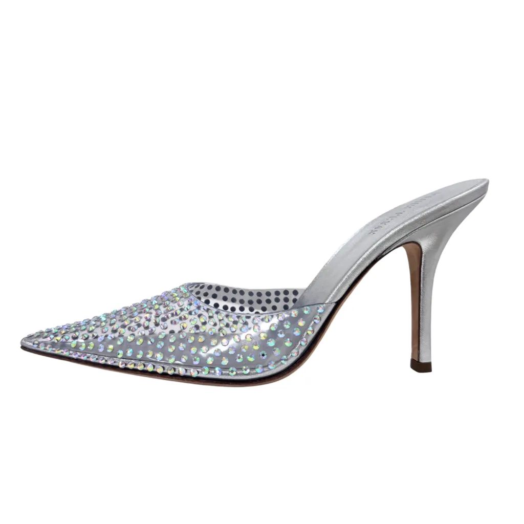 Paris Texas Rhinestone Clear Mule, 40.5
