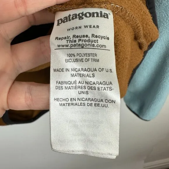 Patagonia Women's Lightweight Synchilla Fleece Snap-T Pullover XS Blue Brown