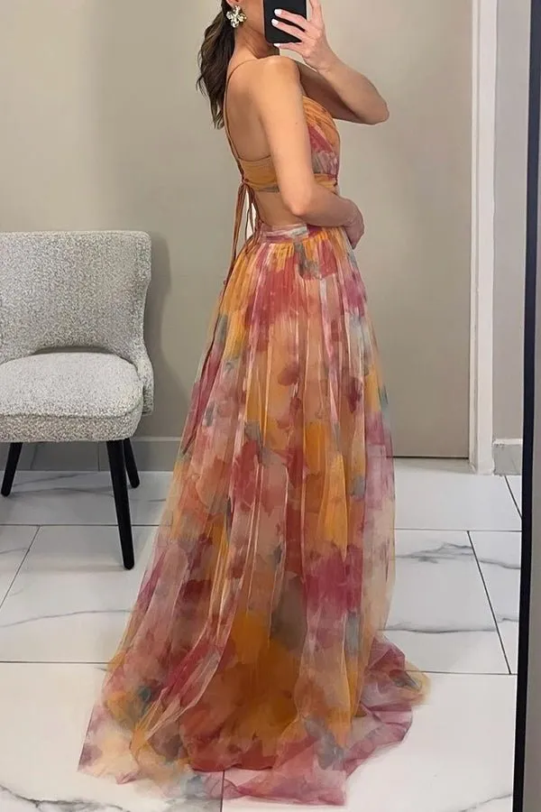 Paty® | Elegant Maxi Dress In An Elegant Floral Print