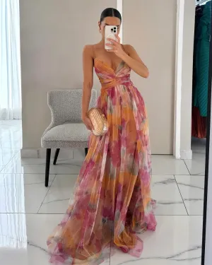 Paty® | Elegant Maxi Dress In An Elegant Floral Print