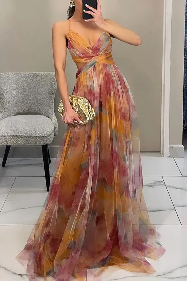 Paty® | Elegant Maxi Dress In An Elegant Floral Print