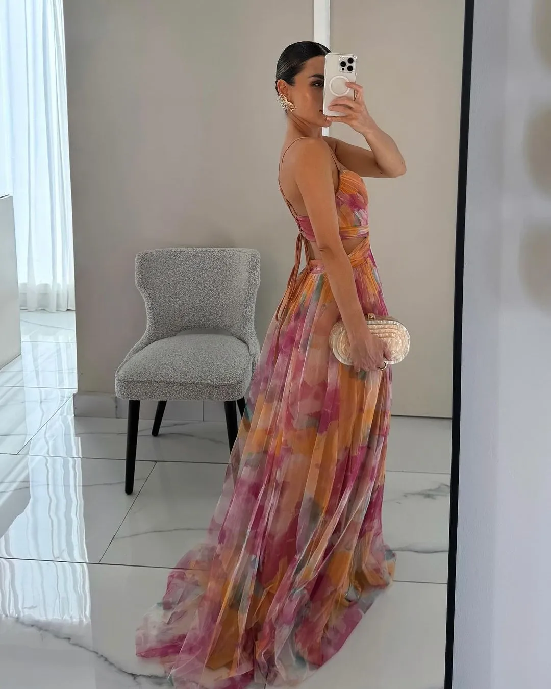 Paty® | Elegant Maxi Dress In An Elegant Floral Print