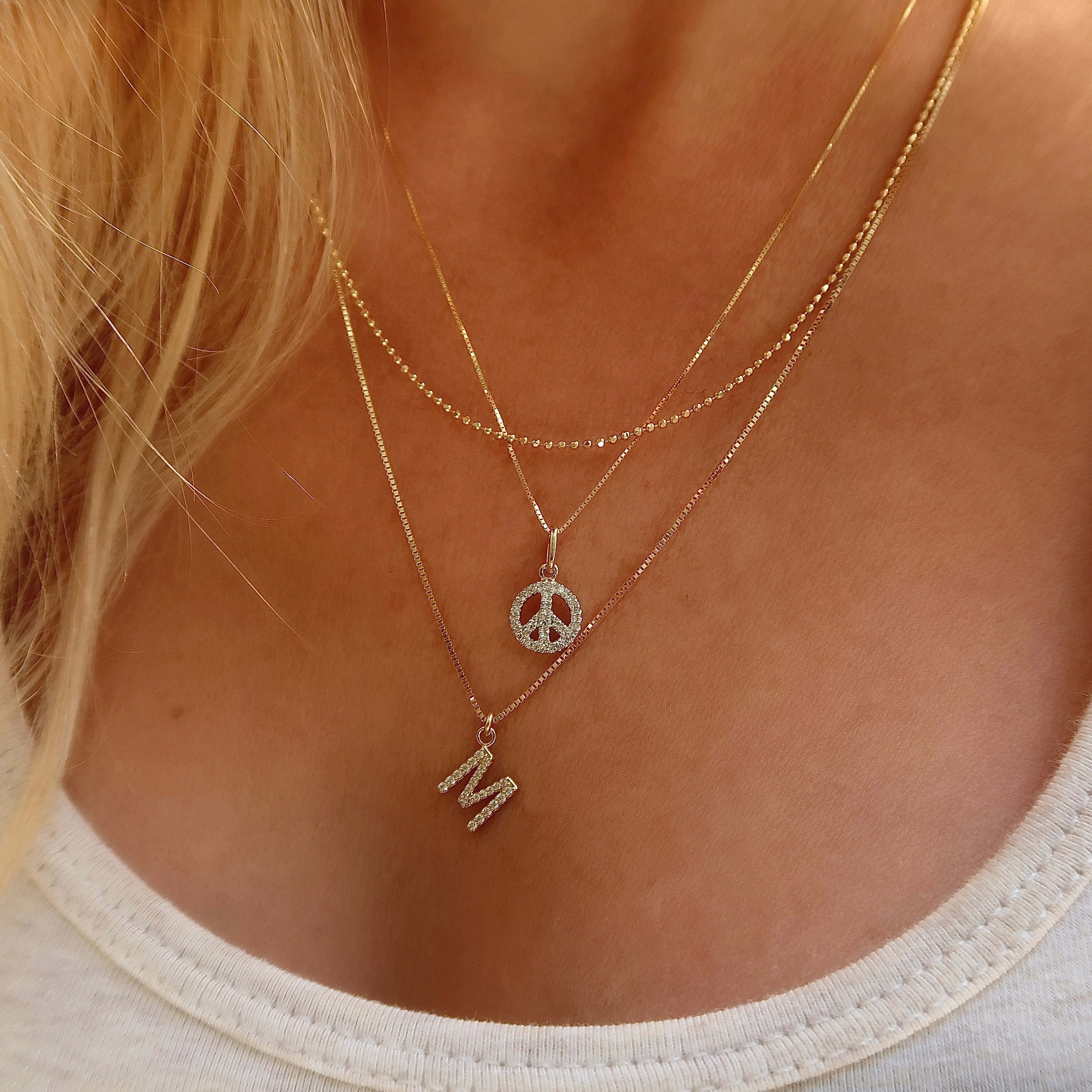 Peace Pave Necklace