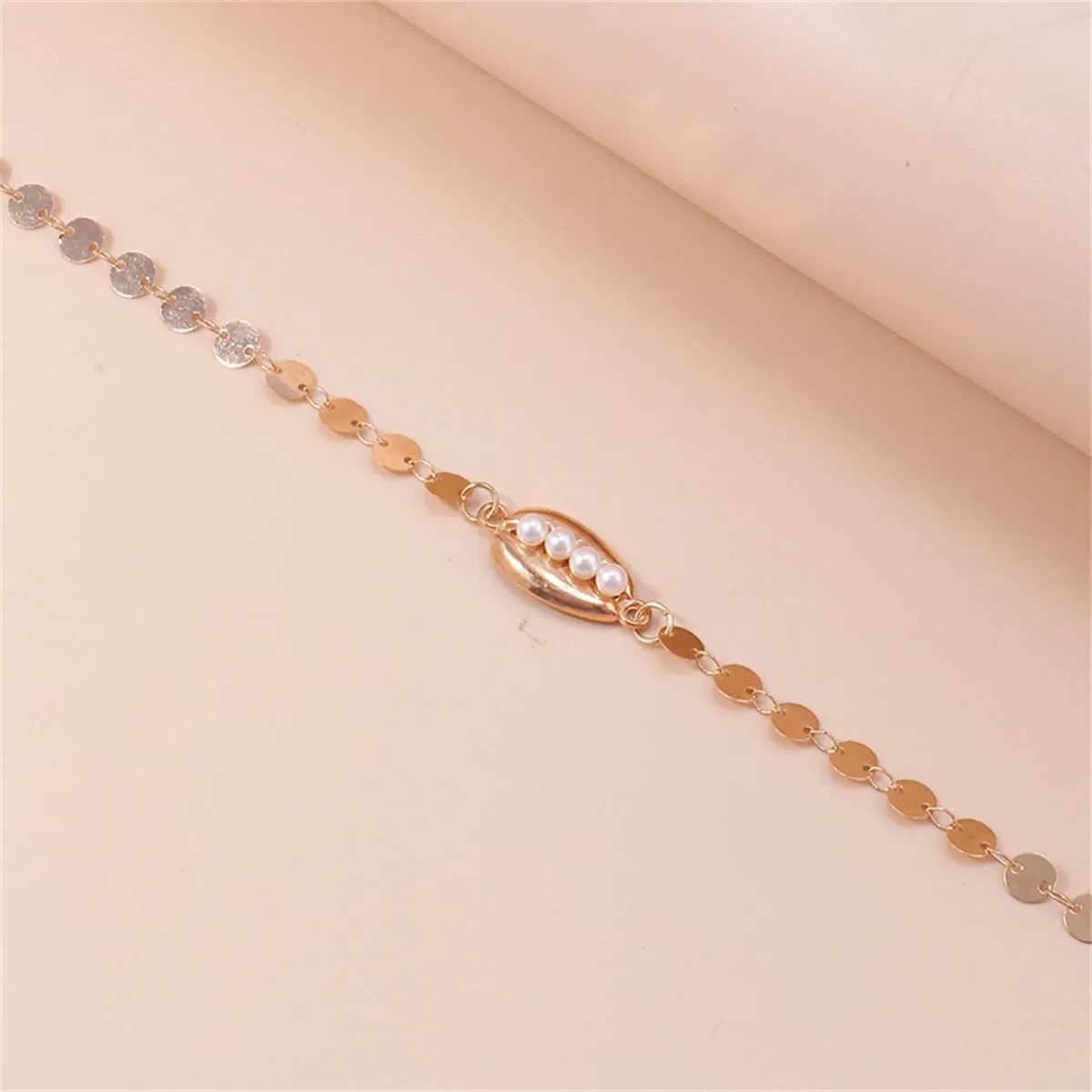 Pearl & 18K Gold-Plated Sequin Shell Arm Chain