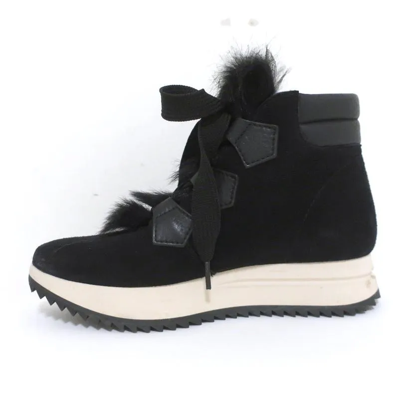 Pedro Garcia Olaf High Top Sneakers Black Shearling & Suede Size 37.5