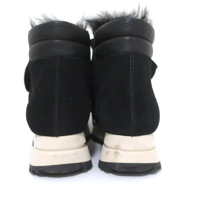 Pedro Garcia Olaf High Top Sneakers Black Shearling & Suede Size 37.5