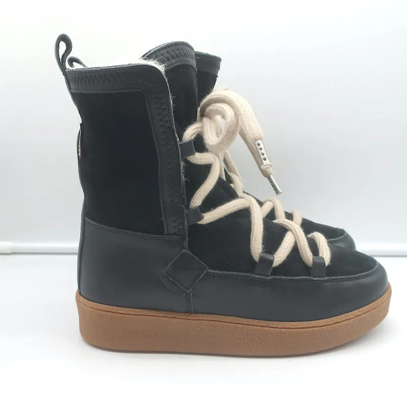 Penelope Chilvers Lunar Shearling Boots Black Suede & Leather Size 38 NEW