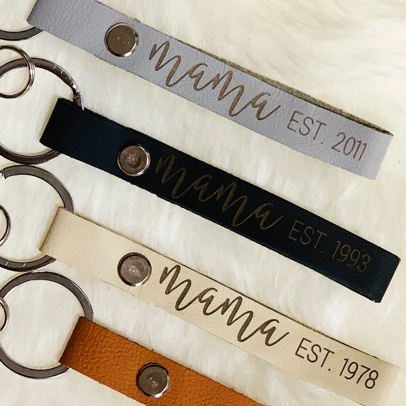 Personalized Leather Strap Keychain