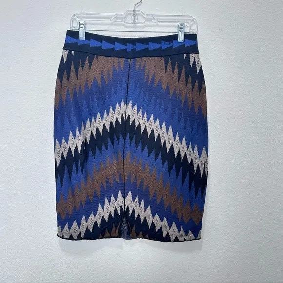 Peruvian Connection 100% Pima Cotton Chevron Pull on Pencil Skirt Women's Size M
