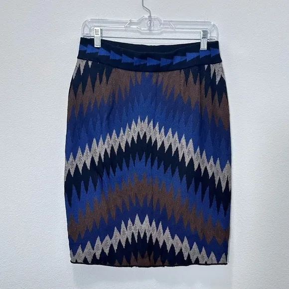 Peruvian Connection 100% Pima Cotton Chevron Pull on Pencil Skirt Women's Size M