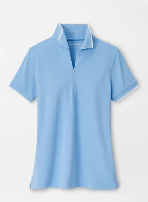 Peter Millar Whitworth Sport Mesh Polo - Cottage Blue/White
