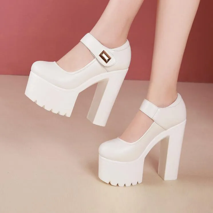 Petite Size Chunky Heel Pumps AP23