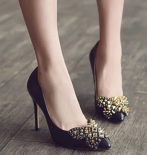 Petite Size Rockstud Dress Heel Pumps SS256