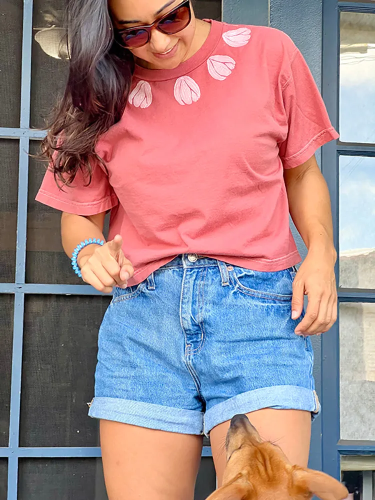 Pikake Petals Crop Tee
