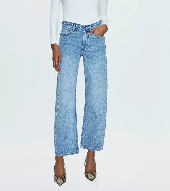 Pistola Lexi Mid Rise Bowed Straight Jean -Satellite