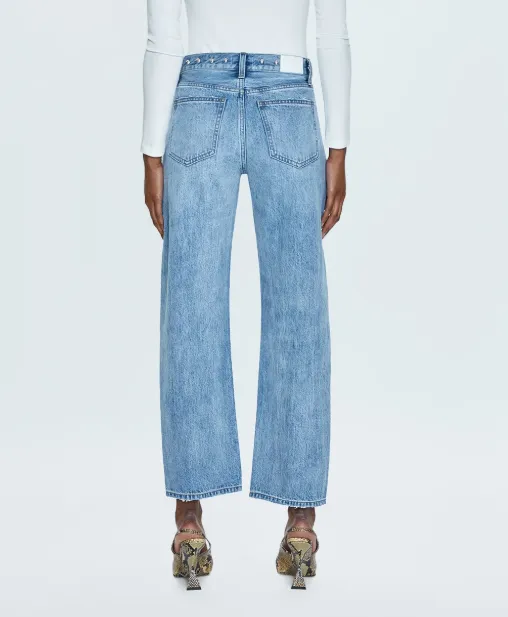 Pistola Lexi Mid Rise Bowed Straight Jean -Satellite
