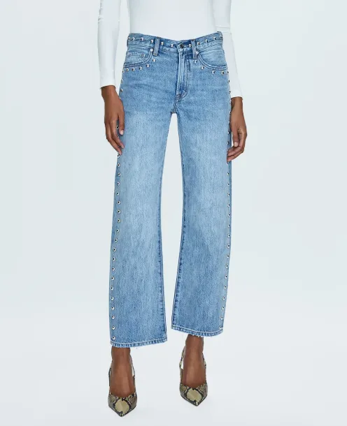 Pistola Lexi Mid Rise Bowed Straight Jean -Satellite