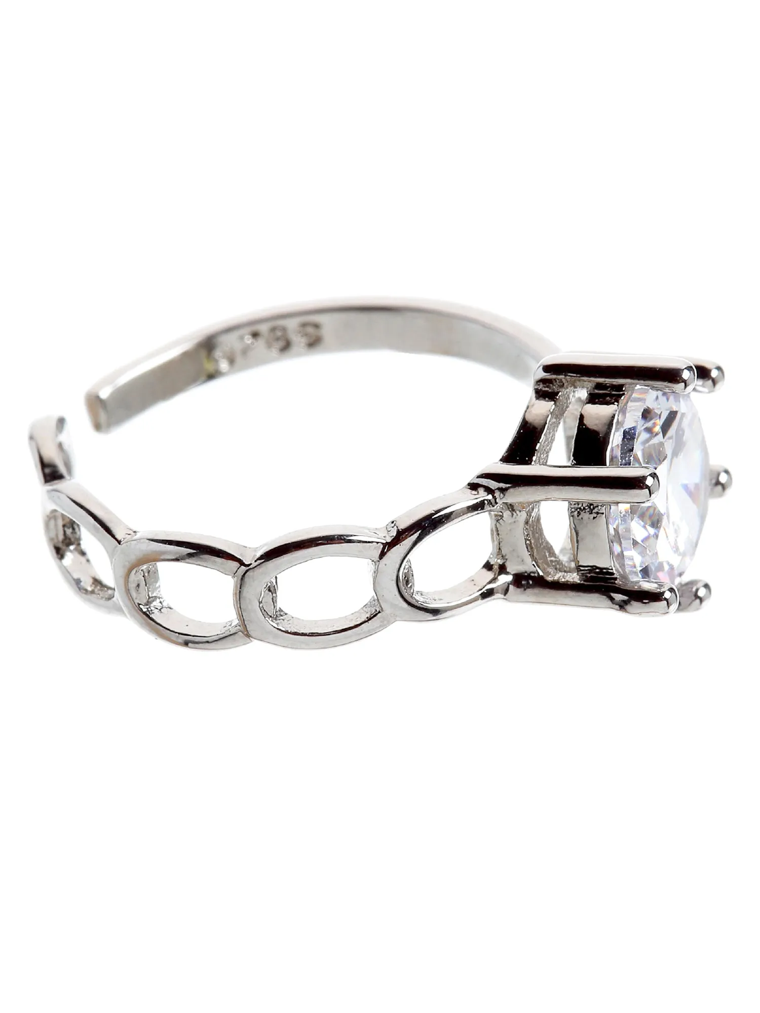 Platinum Plated Elegant Adjustable Ring