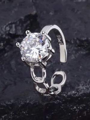 Platinum Plated Elegant Adjustable Ring