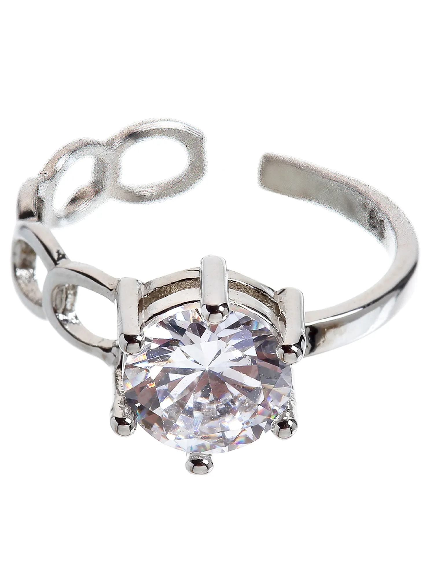Platinum Plated Elegant Adjustable Ring