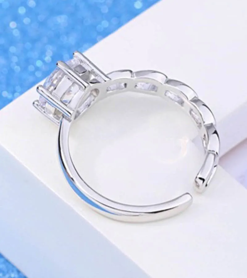 Platinum Plated Elegant Adjustable Ring
