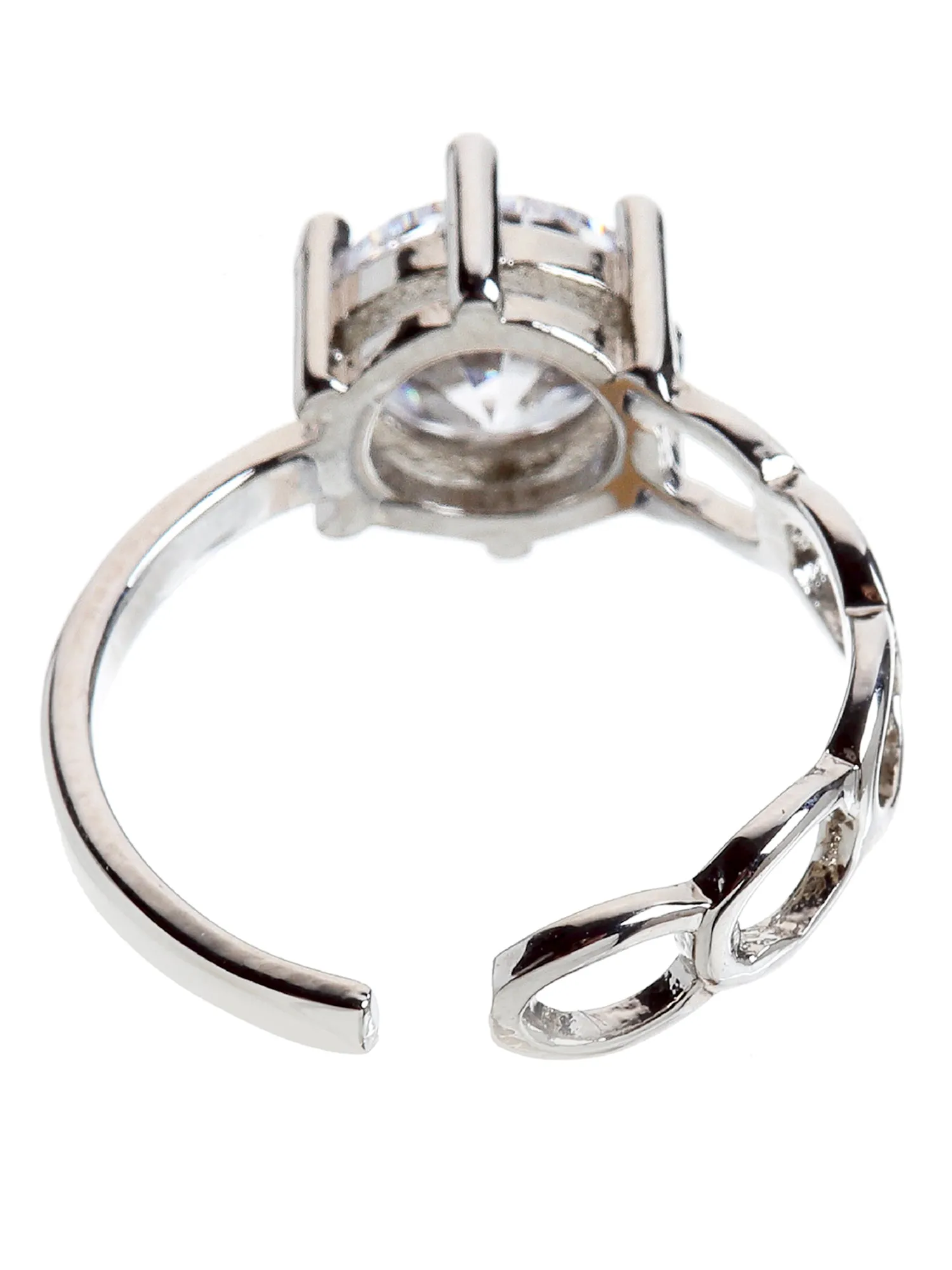 Platinum Plated Elegant Adjustable Ring