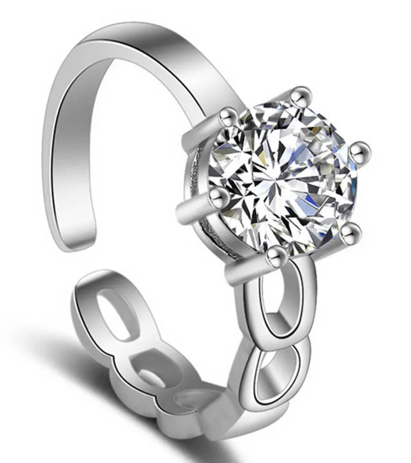 Platinum Plated Elegant Adjustable Ring