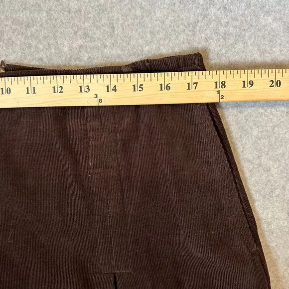 Poetry Women's Brown Corduroy Maxi Skirt Front Pleats with button Detail Size 12
