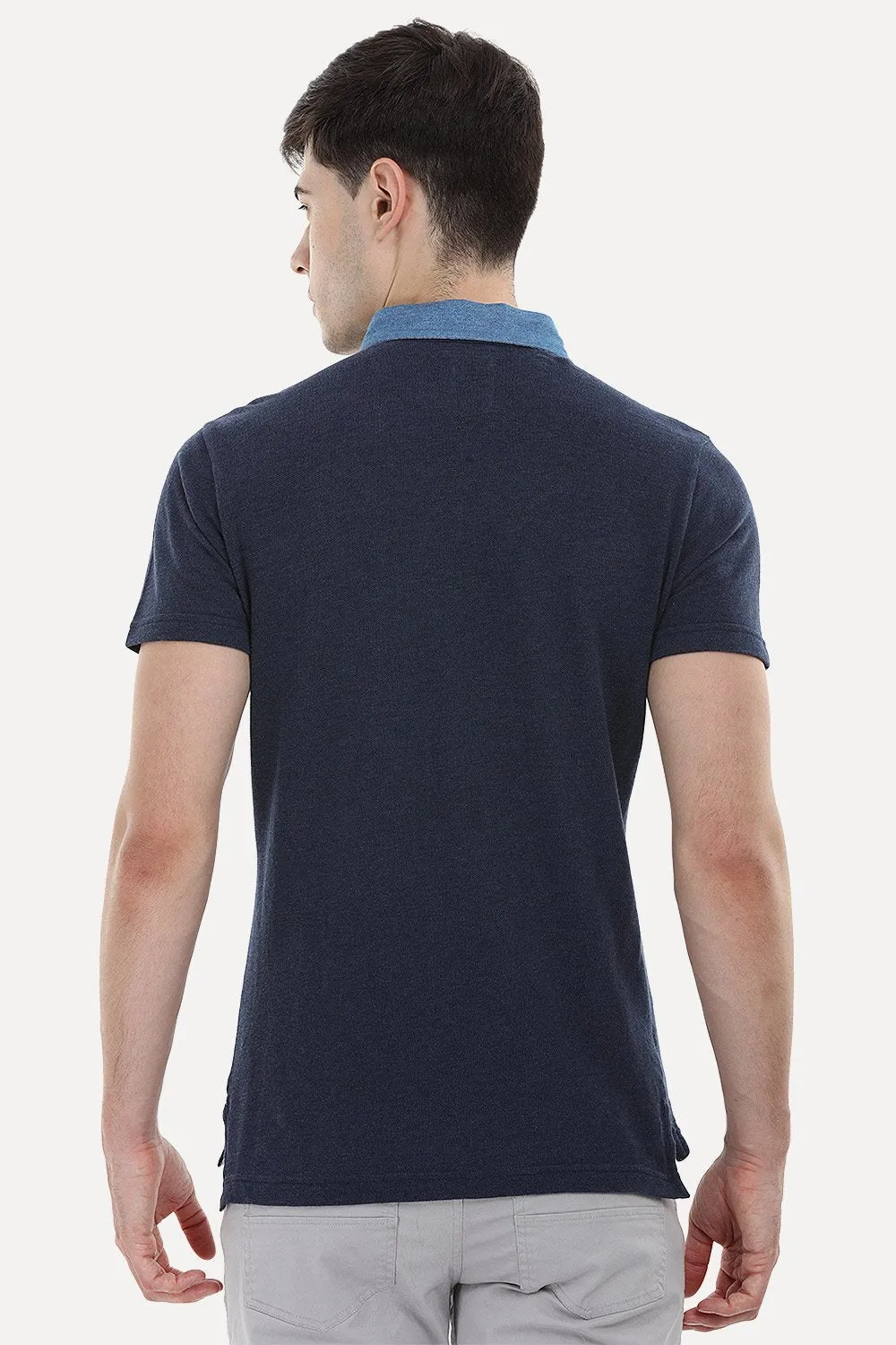 Polo T-Shirt with Contrast Placket