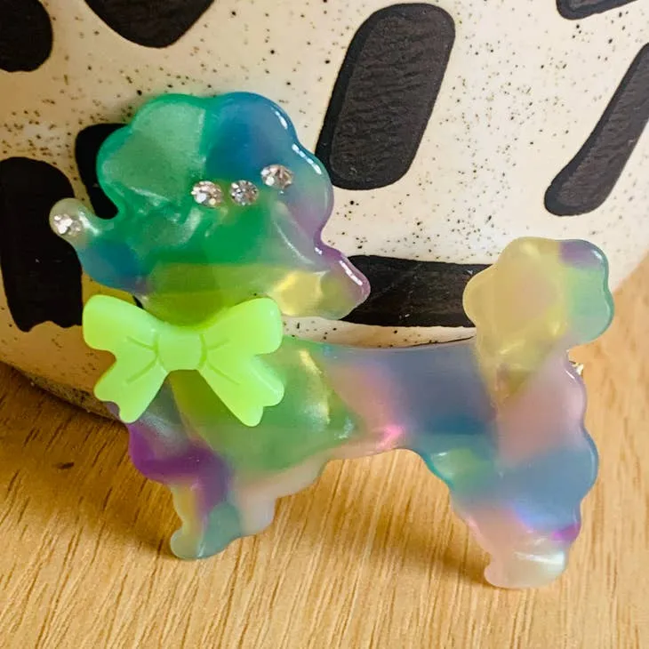Poodle Acetate Hair Clip
