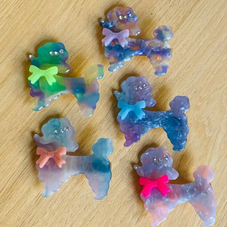 Poodle Acetate Hair Clip
