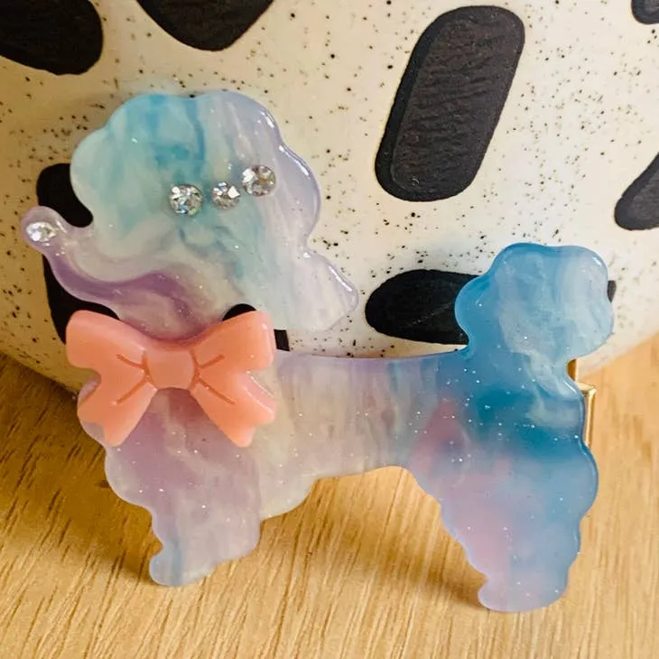 Poodle Acetate Hair Clip