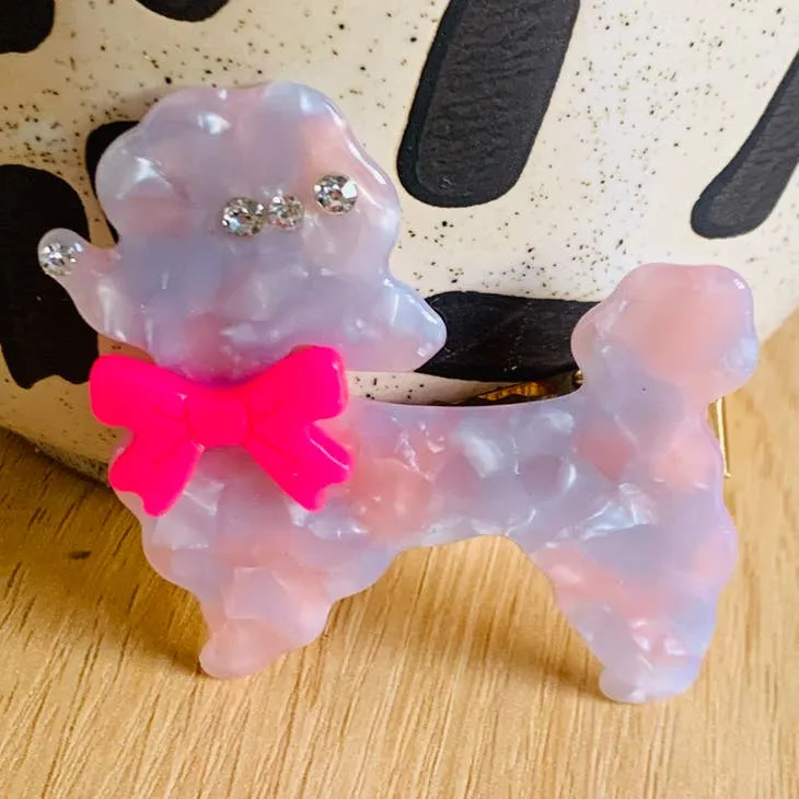 Poodle Acetate Hair Clip