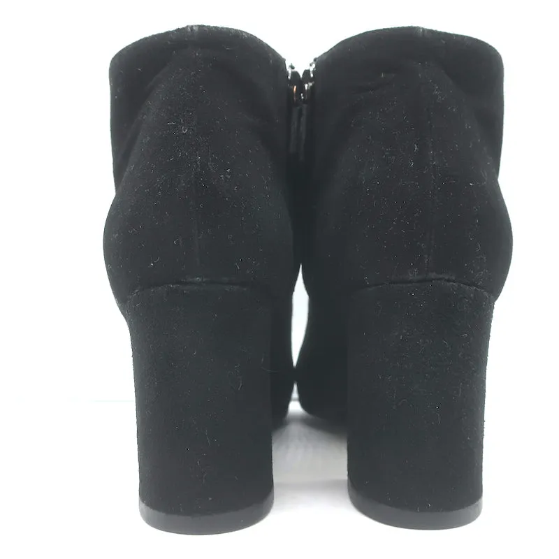 Prada Ankle Boots Black Suede Size 37 Hidden Platform Booties