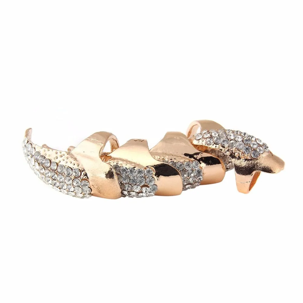 Punk Style Crystal Rhinestone Fake Nails Set
